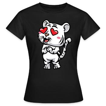 Weißer Tiger Emoticon Bengalischer Tiger - Frauen T-Shirt - Schwarz - Vorne - AI Model Female 172 dark (172cm)