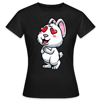 Lapin Blanc Emoticons Lapin - T-shirt Femme - noir - Devant - AI Model Female 172 dark (172cm)