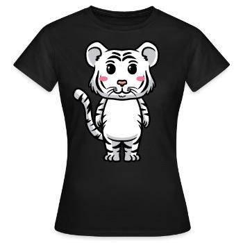 Weißer Tiger Emoticon Bengalischer Tiger - Frauen T-Shirt - Schwarz - Vorne - AI Model Female 172 dark (172cm)