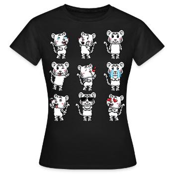 Weißer Tiger Emoticon Bengalischer Tiger - Frauen T-Shirt - Schwarz - Vorne - AI Model Female 172 dark (172cm)