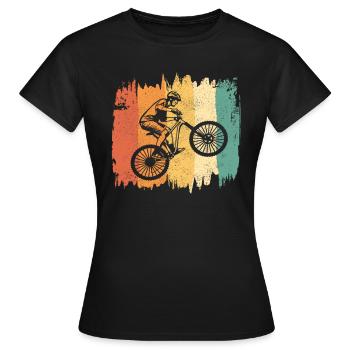 Radfahrer Mountainbike - Retro Style - Frauen T-Shirt - Schwarz - Vorne - AI Model Female 172 dark (172cm)