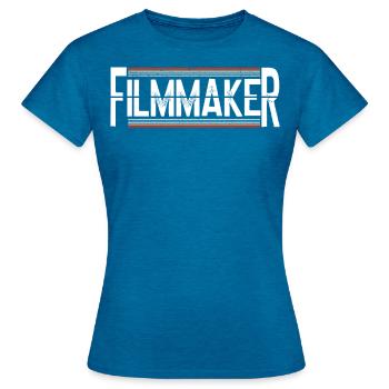 Cinéaste Réalisateur Producteur Cinéaste - T-shirt Femme - bleu saphir antique chiné - Devant - AI Model Female 172 dark (172cm)