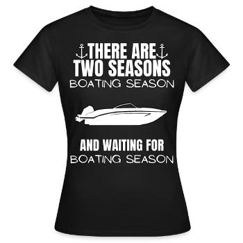 Régate de bateaux . Yacht à moteur à moteur. Yacht à voile - T-shirt Femme - noir - Devant - AI Model Female 172 dark (172cm)