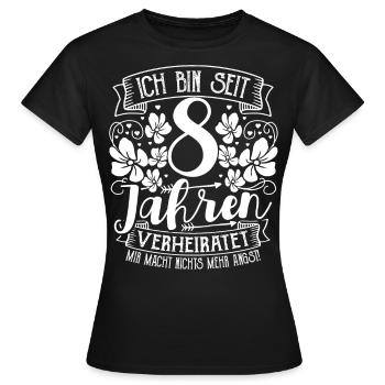 Blecherne Hochzeit 8 Jahre Verheiratet - Frauen T-Shirt - Schwarz - Vorne - AI Model Female 172 dark (172cm)