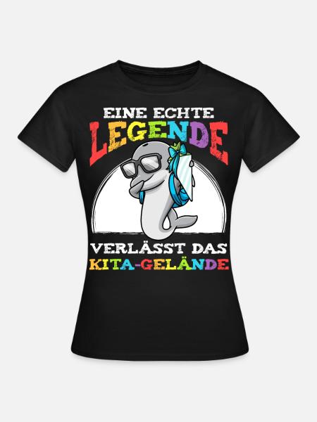 Schulkind Einschulung Delfin - Frauen T-Shirt - Schwarz