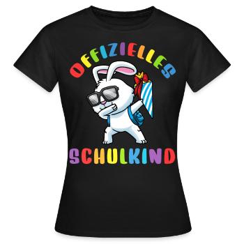 Schulkind Einschulung Hase - Frauen T-Shirt - Schwarz - Vorne - AI Model Female 172 dark (172cm)