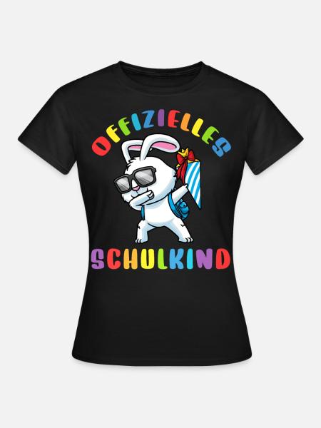 Schulkind Einschulung Hase - Frauen T-Shirt - Schwarz
