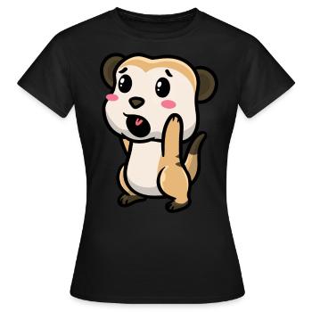 Erdmännchen Tierliebhaber Erdmännchenliebhaber - Frauen T-Shirt - Schwarz - Vorne - AI Model Female 172 dark (172cm)