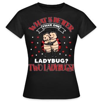 Deux amoureux des coccinelles - T-shirt Femme - noir - Devant - AI Model Female 172 dark (172cm)