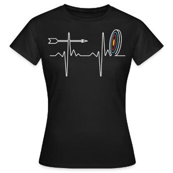 Arc de tir à l’arc rétro et arc flèche - T-shirt Femme - noir - Devant - AI Model Female 172 dark (172cm)