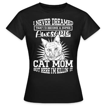 Supergeile Katzenmama Katze Katzenliebhaber - Frauen T-Shirt - Schwarz - Vorne - AI Model Female 172 dark (172cm)