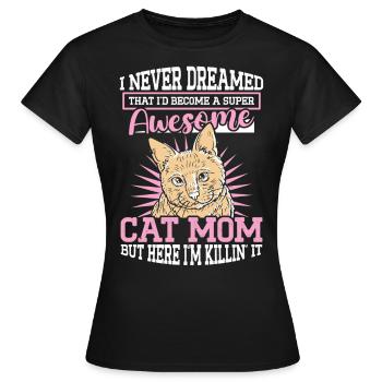 Supergeile Katzenmama Katze Katzenliebhaber - Frauen T-Shirt - Schwarz - Vorne - AI Model Female 172 dark (172cm)