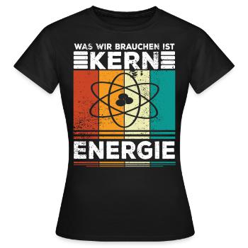 Atomenergie Kernkraft Kernenergie Atomkraftwerke - Frauen T-Shirt - Schwarz - Vorne - AI Model Female 172 dark (172cm)