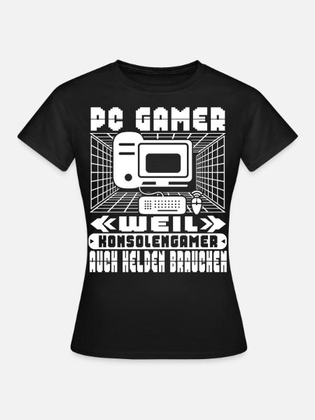 PC Gamer Computerspiele Konsolengamer Videospiel - Frauen T-Shirt - Schwarz