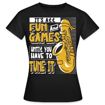Saxophoniste Saxophoniste Saxophoniste - T-shirt Femme - noir - Devant - AI Model Female 172 dark (172cm)