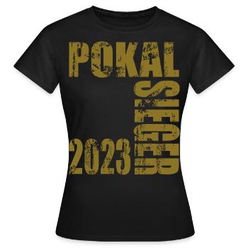 Pokalsieger 2023 - Frauen T-Shirt - Schwarz - Vorne - AI Model Female 172 dark (172cm)