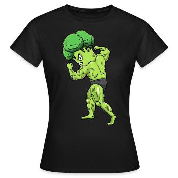 Brokkoli Fitness Fitnessstudio Motivation - Frauen T-Shirt - Schwarz - Vorne - AI Model Female 172 dark (172cm)