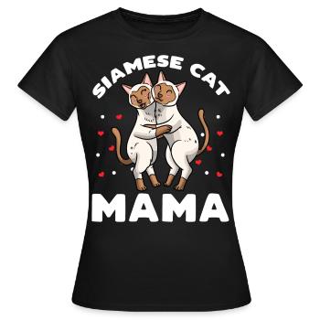 Chat siamois Mama Mese Mama - T-shirt Femme - noir - Devant - AI Model Female 172 dark (172cm)