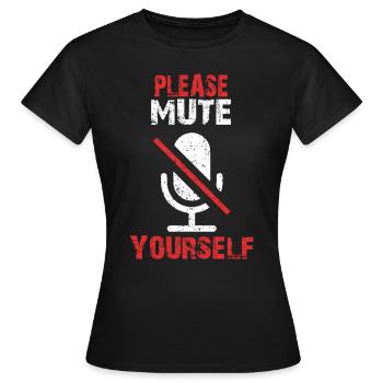 Teacher asks for silence in class and classroom - Women's T-Shirt - black - Front - AI Model Female 172 dark (172cm)