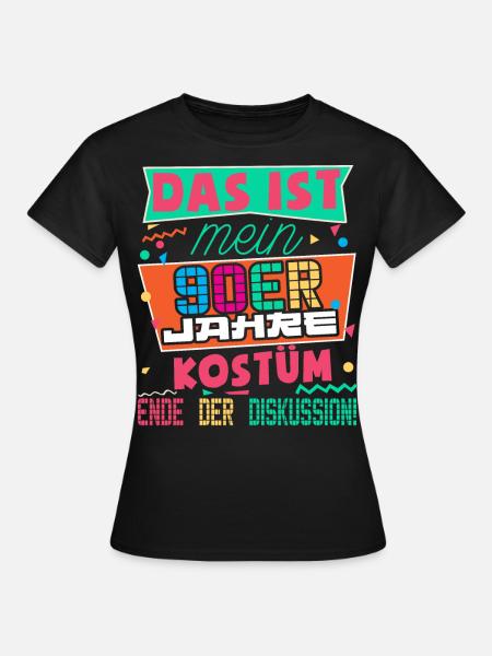 90er Jahre Outfit Kostüm Party Mottoparty Herren - Frauen T-Shirt - Schwarz
