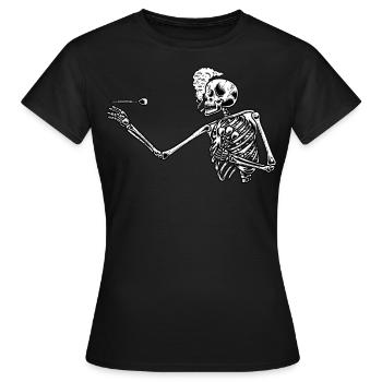 Skelett Halloween Dart Dartpfeile Dartspieler - Frauen T-Shirt - Schwarz - Vorne - AI Model Female 172 dark (172cm)