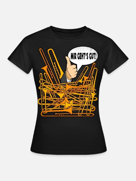 Posaune Instrument Posaunenbläser Blechblasmusik - Frauen T-Shirt - Schwarz