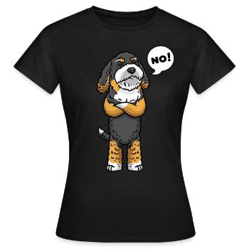 Bernedoodle Hund Stur - Frauen T-Shirt - Schwarz - Vorne - AI Model Female 172 dark (172cm)