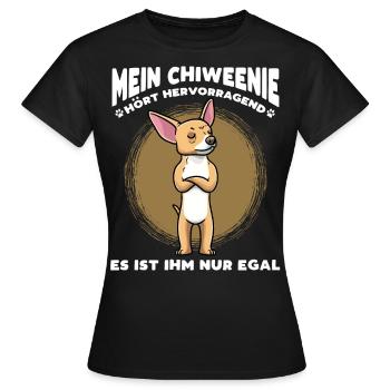 Mein Chiweenie Hört Hervorragend Hund - Frauen T-Shirt - Schwarz - Vorne - AI Model Female 172 dark (172cm)