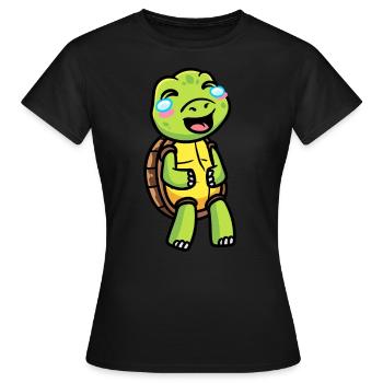 Meeresschildkröte Lachendes Emoticon - Frauen T-Shirt - Schwarz - Vorne - AI Model Female 172 dark (172cm)