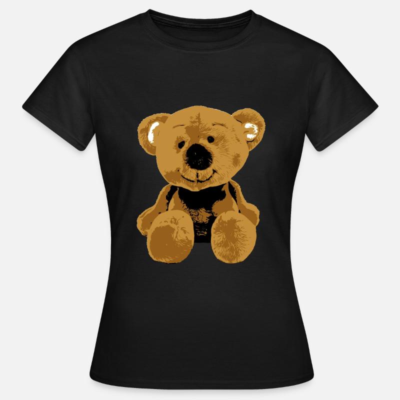 Teddy Bear Teddy Bear Cartoon Teddy bear Motif - Women's T-Shirt - black