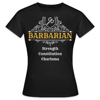| barbares Donjons n Dragons, DSA, RPG - T-shirt Femme - noir - Devant - AI Model Female 172 dark (172cm)