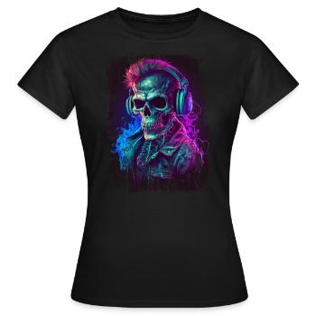 Zombie dark music dj - Women's T-Shirt - black - Front - AI Model Female 172 dark (172cm)