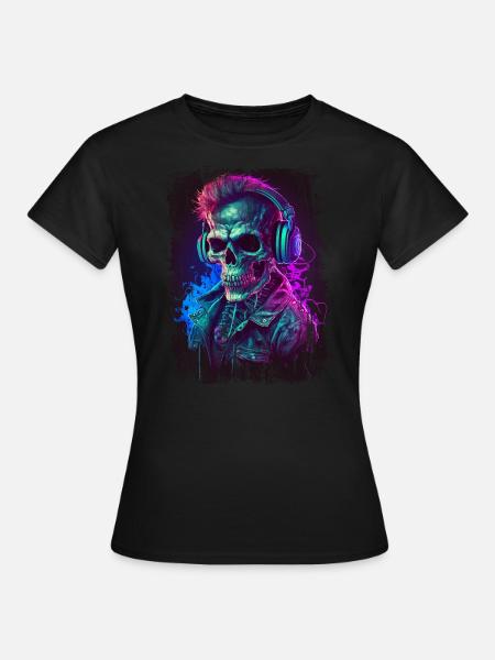 Zombie dark music dj - Frauen T-Shirt - Schwarz