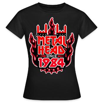 MÉTALLEUX depuis 1984 - T-shirt Femme - noir - Devant - AI Model Female 172 dark (172cm)