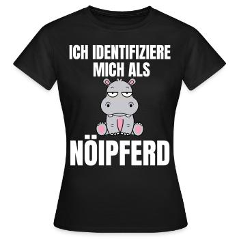 Gelangweiltes Nilpferd / Nölpferd / Keinen Bock - Frauen T-Shirt - Schwarz - Vorne - AI Model Female 172 dark (172cm)