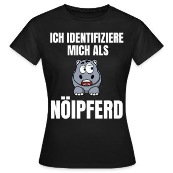 Gelangweiltes Nilpferd / Nölpferd / Keinen Bock - Frauen T-Shirt - Schwarz - Vorne - AI Model Female 172 dark (172cm)