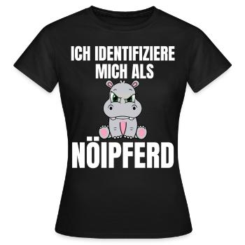 Gelangweiltes Nilpferd / Nölpferd / Keinen Bock - Frauen T-Shirt - Schwarz - Vorne - AI Model Female 172 dark (172cm)