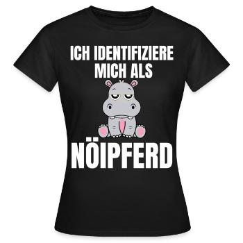 Gelangweiltes Nilpferd / Nölpferd / Keinen Bock - Frauen T-Shirt - Schwarz - Vorne - AI Model Female 172 dark (172cm)