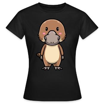 Émoticône ornithorynque de Kawaii - T-shirt Femme - noir - Devant - AI Model Female 172 dark (172cm)