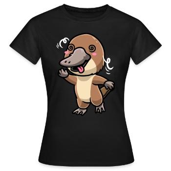 Émoticône ornithorynque de Kawaii - T-shirt Femme - noir - Devant - AI Model Female 172 dark (172cm)