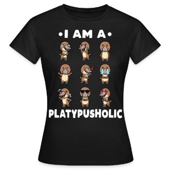 Émoticône ornithorynque de Kawaii - T-shirt Femme - noir - Devant - AI Model Female 172 dark (172cm)
