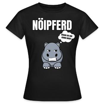 Gelangweiltes Nilpferd / Nölpferd / Keinen Bock - Frauen T-Shirt - Schwarz - Vorne - AI Model Female 172 dark (172cm)