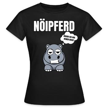 Gelangweiltes Nilpferd / Nölpferd / Keinen Bock - Frauen T-Shirt - Schwarz - Vorne - AI Model Female 172 dark (172cm)