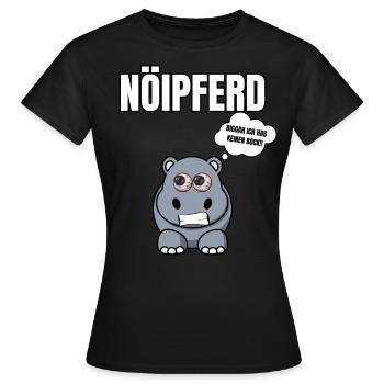 Gelangweiltes Nilpferd / Nölpferd / Keinen Bock - Frauen T-Shirt - Schwarz - Vorne - AI Model Female 172 dark (172cm)