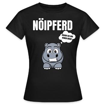 Gelangweiltes Nilpferd / Nölpferd / Keinen Bock - Frauen T-Shirt - Schwarz - Vorne - AI Model Female 172 dark (172cm)