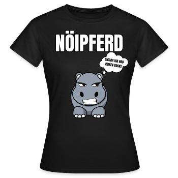 Gelangweiltes Nilpferd / Nölpferd / Keinen Bock - Frauen T-Shirt - Schwarz - Vorne - AI Model Female 172 dark (172cm)