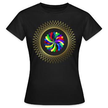 Graphique - motif graphique - motif géométrique - T-shirt Femme - noir - Devant - AI Model Female 172 dark (172cm)