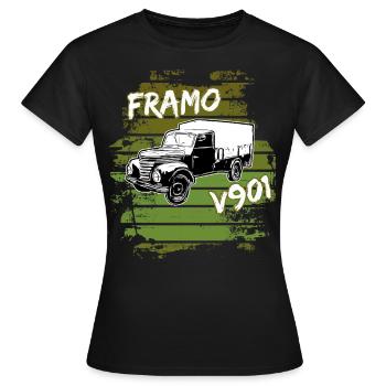 Framo pritsche Transporter Lkw DDR IFA Oldtimer - Frauen T-Shirt - Schwarz - Vorne - AI Model Female 172 dark (172cm)