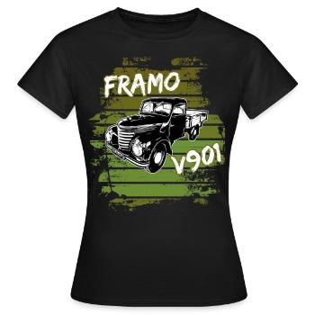 Framo pritsche Transporter Lkw DDR IFA Oldtimer - Frauen T-Shirt - Schwarz - Vorne - AI Model Female 172 dark (172cm)