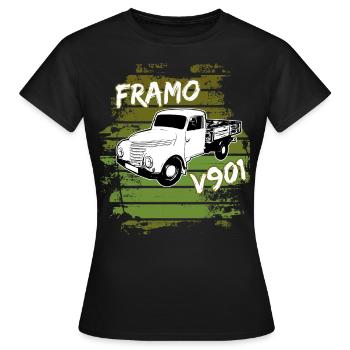 Framo pritsche Transporter Lkw DDR IFA Oldtimer - Frauen T-Shirt - Schwarz - Vorne - AI Model Female 172 dark (172cm)